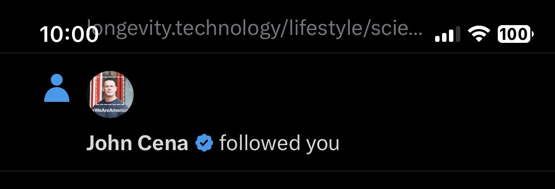 CrisprGlenn's tweet photo. Wow so cool to see @JohnCena following me. Let’s get to 2k followers! 🧬🧠👽🤖📈💪🏻

If I don’t follow you let me know. I try to follow all to report back on the best stuff related to #CRISPR #Genetics #longevity #neroscience #investing #markets #fitness #UAP #AI #Quantum #futuristic