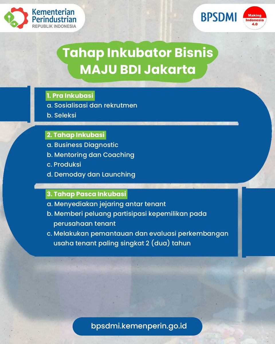 BPSDMI_Kemperin's tweet image. Halo Sobat Industri!!

Pernah dengar Inkubator Bisnis? Di program ini, wirausaha baru akan difasilitasi sehingga menjadi entrepreneur yang hebat! Yuk, simak tahap-tahapnya.

#bdikemenperin 
#Industri40 
#bpsdmi 
#BPSDMIKemenperin