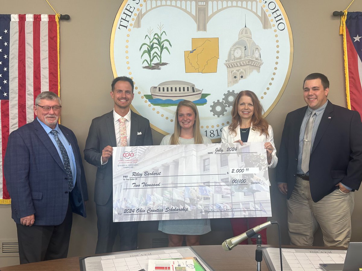 OHCounties's tweet photo. Congratulations to the Northwest District Ohio Counties Scholarship winner, Riley Barhorst from Shelby County! We wish you much success in your future endeavors.   Learn about the CCAO Research &amp; Education Foundation: https://t.co/wFUvJUletm #StrongerCountiesStrongerOhio https://t.co/5BM2PIJBac