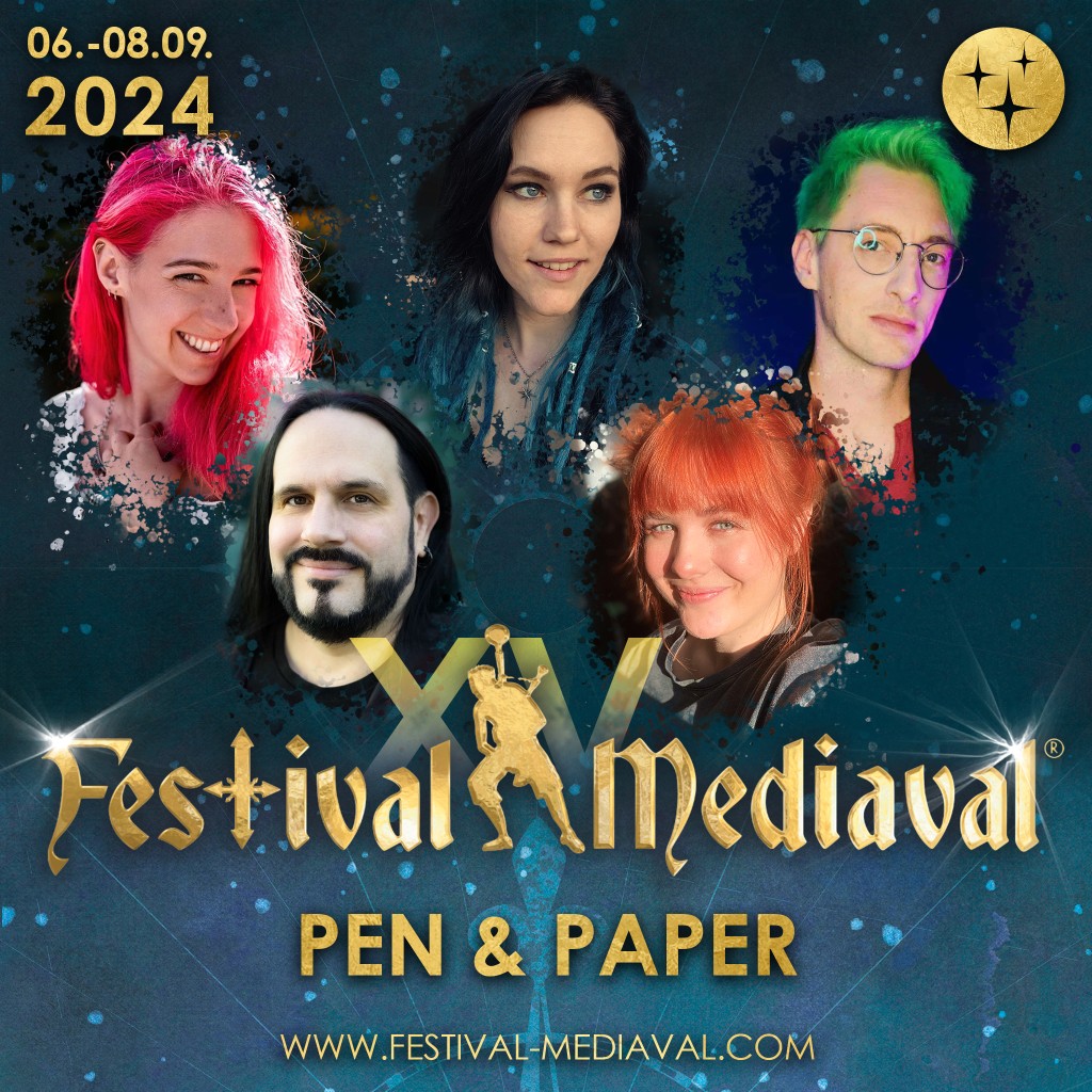 Das nächste Live-Pen &amp; Paper steht! Wir spielen auf dem @FestivalMediava in Selb mit dieser unfassbar coolen Truppe.

Und zwar am 8.9. ab 14:30 Uhr im Aktionszelt, danach könnt ihr uns meeten &amp; greeten.

Das wird so guuut. Und ich freue mich darauf, euch zu treffen!