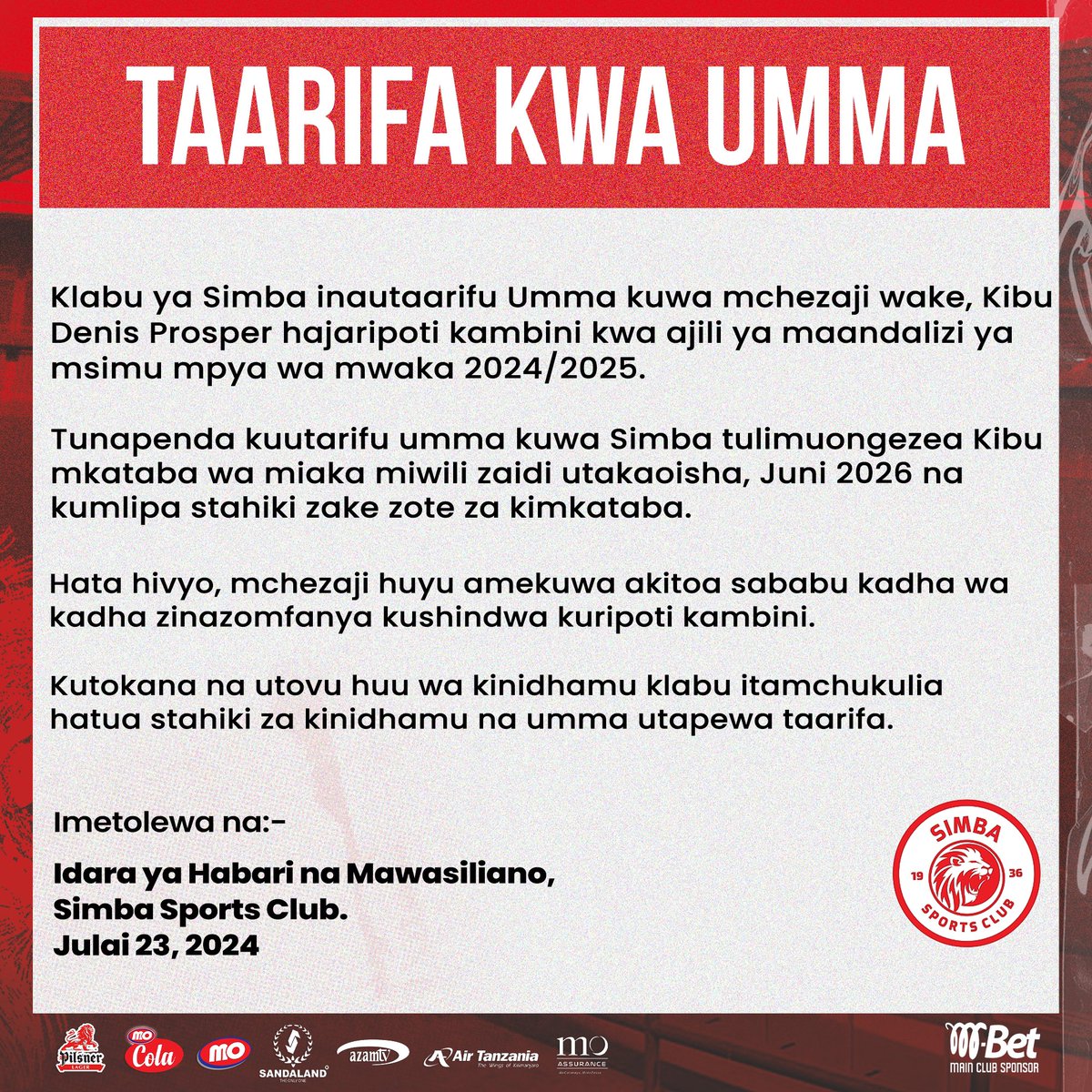 Simba Sports Club tweet media