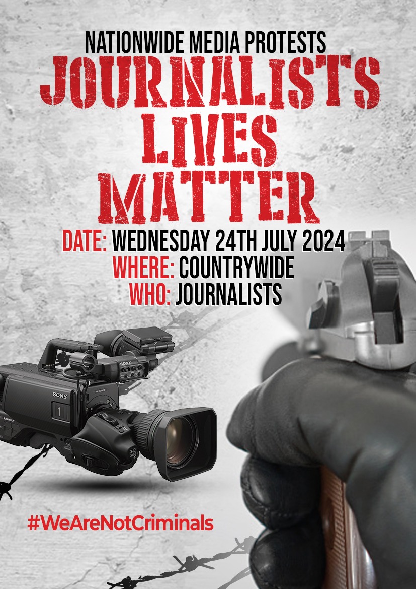 SGwomen_group's tweet photo. Journalists Lives Matter!
Tomorrow, members of the fourth estate assemble to demand press freedom and an end to media threats.
#JournalismIsNotACrime
#WeAreNotCriminals https://t.co/wuo8UWfUN4