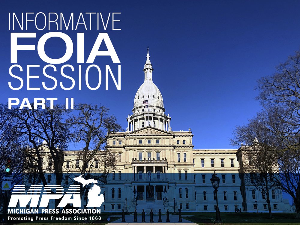 MichiganPress's tweet image. MEMBERS ONLY!
Thursday, August 1 @ 9am Legal Zoom:
No Way! I’m Appealing my FOIA Denial!
They rejected our FOIA request — now what? Join the MPA Hotline Team as we examine the typical exemptions used (or misused) to reject FOIA requests. 
Register by scanning the QR Code.