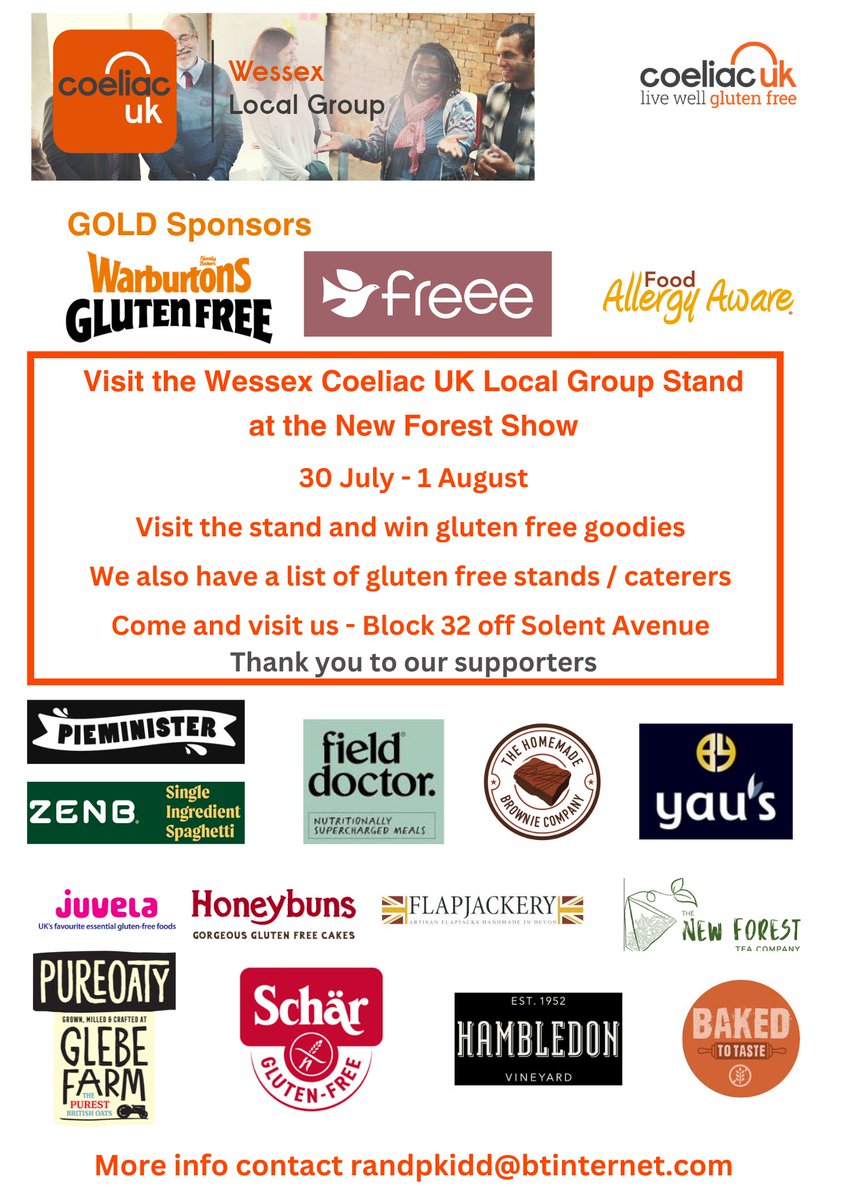 Coeliac UK Wessex (@coeliacukwessex) on Twitter photo Come and find us <a href="/NewForestShow/">New Forest Show</a> - we have <a href="/glutenfree/">Gluten Free for Free</a> goodies, a list of stands serving #coeliac appropriate products - Chat with <a href="/Coeliac_UK/">Coeliac_UK</a> hear about the latest research. Need Tickets bit.ly/4cULEdy Come and find us <a href="/NewForestShow/">New Forest Show</a> - we have <a href="/glutenfree/">Gluten Free for Free</a> goodies, a list of stands serving #coeliac appropriate products - Chat with <a href="/Coeliac_UK/">Coeliac_UK</a> hear about the latest research. Need Tickets bit.ly/4cULEdy