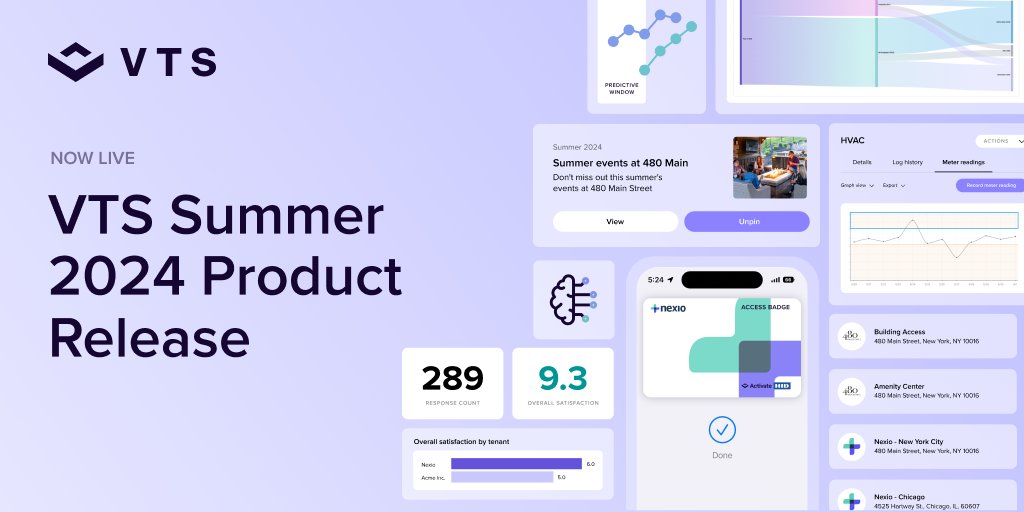 The VTS Summer 2024 Product Release is here! 🚀

Explore exciting updates across our Leasing &amp; Asset Management and Tenant &amp; Resident Experience platforms.

👉 Read more here: vts.com/product/new-re…
