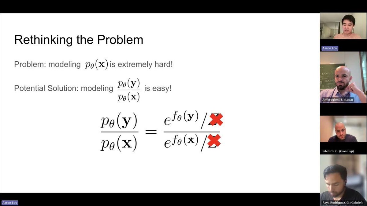 Stanford AI Lab (@stanfordailab) on Twitter photo Big congrats to <a href="/aaron_lou/">Aaron Lou</a>, <a href="/chenlin_meng/">Chenlin Meng</a> & <a href="/StefanoErmon/">Stefano Ermon</a> on winning an #ICML2024 Best Paper Award for:
Discrete Diffusion Modeling by Estimating the Ratios of the Data Distribution
Exciting work improving diffusion models for symbolic data like text.
arxiv.org/abs/2310.16834 Big congrats to <a href="/aaron_lou/">Aaron Lou</a>, <a href="/chenlin_meng/">Chenlin Meng</a> & <a href="/StefanoErmon/">Stefano Ermon</a> on winning an #ICML2024 Best Paper Award for:
Discrete Diffusion Modeling by Estimating the Ratios of the Data Distribution
Exciting work improving diffusion models for symbolic data like text.
arxiv.org/abs/2310.16834