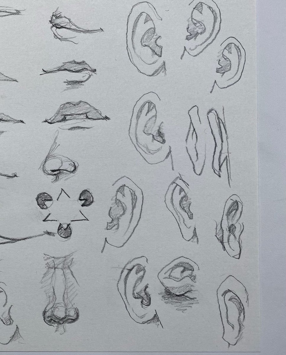 yoshi012345's tweet photo. 大きな形は “目で見て” 描く。小さなパーツは目で見て描くのではなく “知識で” 描く。がめちゃくちゃ大切！
それができるようになるために、小さなパーツを色んな角度から何度も繰り返して描きまくって、立体構造を完全に理解して暗記する必要があるのです😄
#ヨシメソ https://t.co/LrJTrow8Wo