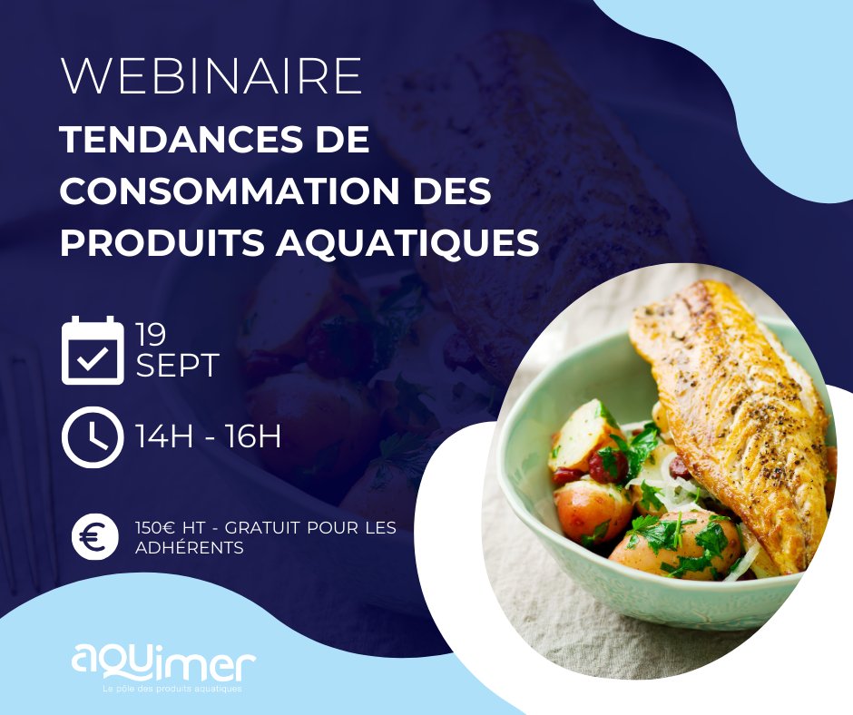 [Evénement]

Le jeudi 19 septembre, participez à notre webinaire sur les tendances de consommations des produits aquatiques permettant de décrypter les aspects sociologiques et économique influençant le marché

N’hésitez plus et inscrivez-vous juste ici : eventbrite.fr/e/billets-webi…