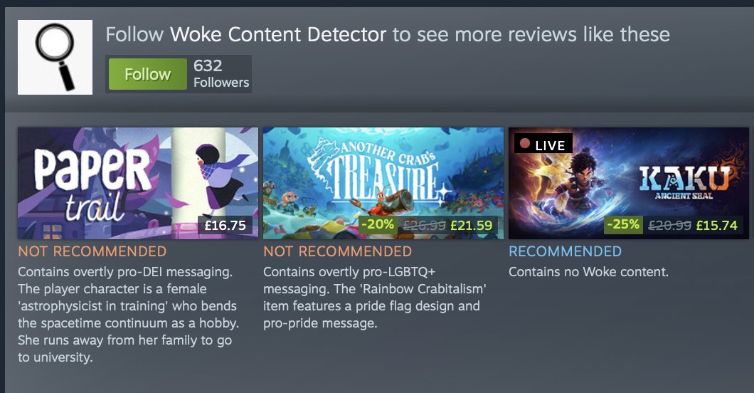 oh no the woke content detector found us

if only we hadn't included a *checks notes* female character that goes to university