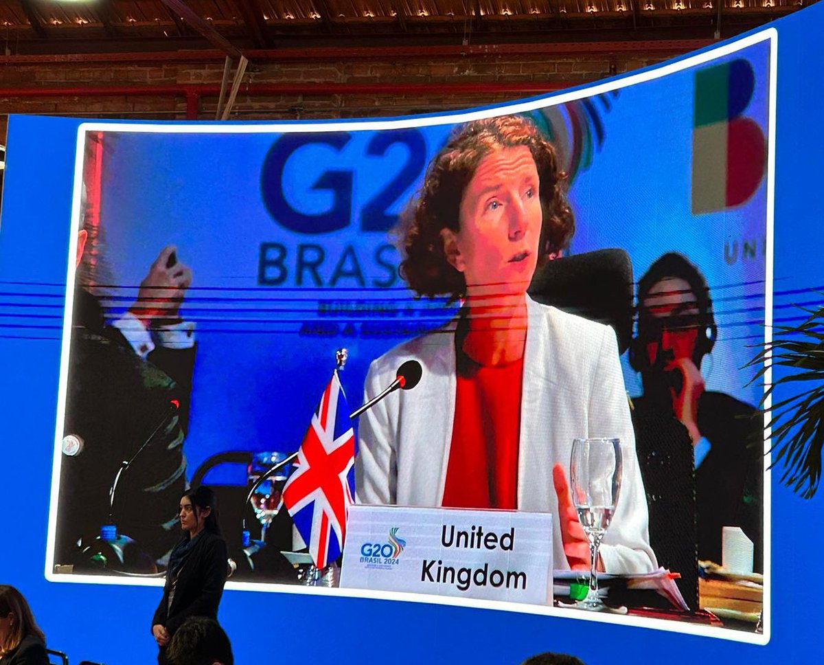 Delighted to be at the G20 in Brazil on my first foreign visit as <a href="/FCDOGovUK/">Foreign, Commonwealth & Development Office</a> Development Minister.

Our mission? To build genuine partnerships to help create a world free from poverty on a liveable planet.

Thanks to <a href="/g20org/">G20 South Africa</a> for giving me such a warm welcome.