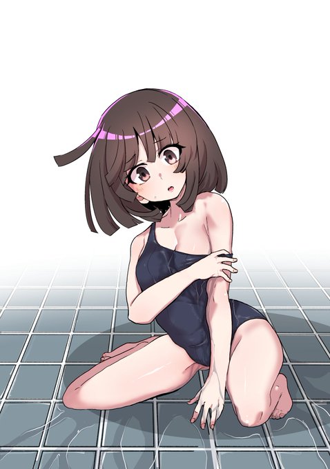 と言うわけで、スク水の千石撫子ちゃん描いたんですよね。