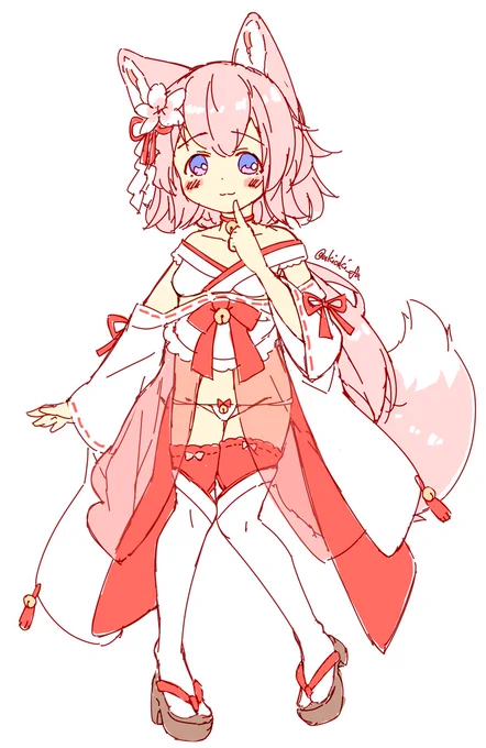 すけべ狐巫女さんラフ 