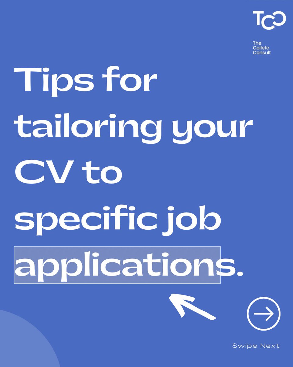 Collete_Consult's tweet photo. Keep your CV concise and easy to read, ideally no more than 2 pages.

By following these tips, you can create a tailored CV that showcases your relevant skills and experience, increasing your chances of getting noticed by the hiring manager. https://t.co/LsB8FBNrd3