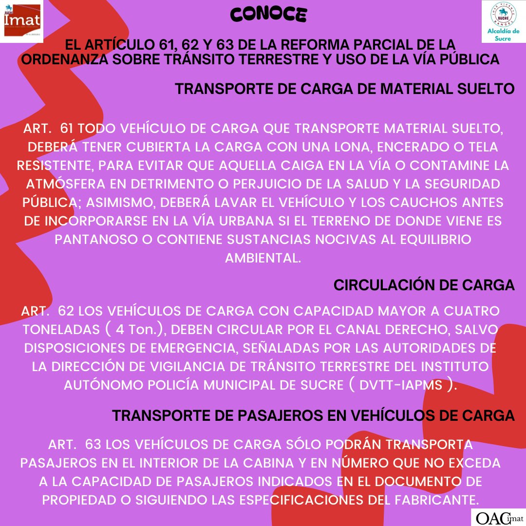 Continuamos con la difusión de la Reforma Parcial de la Ordenanza sobre Tránsito Terrestres y uso de la vía pública del Municipio Sucre del Estado Bolivariano de Miranda
<a href="/lAlcaldiasucre/">AlcaldíaSucre</a>
#ImatSucreTrabajandoPorSuMunicipio