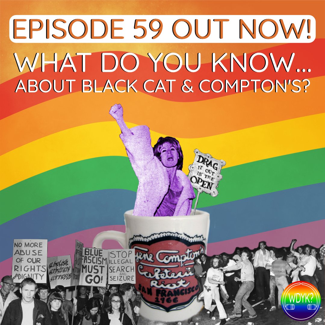 WDYK_Podcast's tweet photo. They were just trying to have a good time
:
Episode 59 is out now wherever you listen to podcasts and on YouTube!
:
#wdyk #podcast #newepisode #spotifypodcast #pridehistory #pride #pridemonth #blackcat #blackcattavern #comptons #stonewall https://t.co/T1SPi0ZDNA