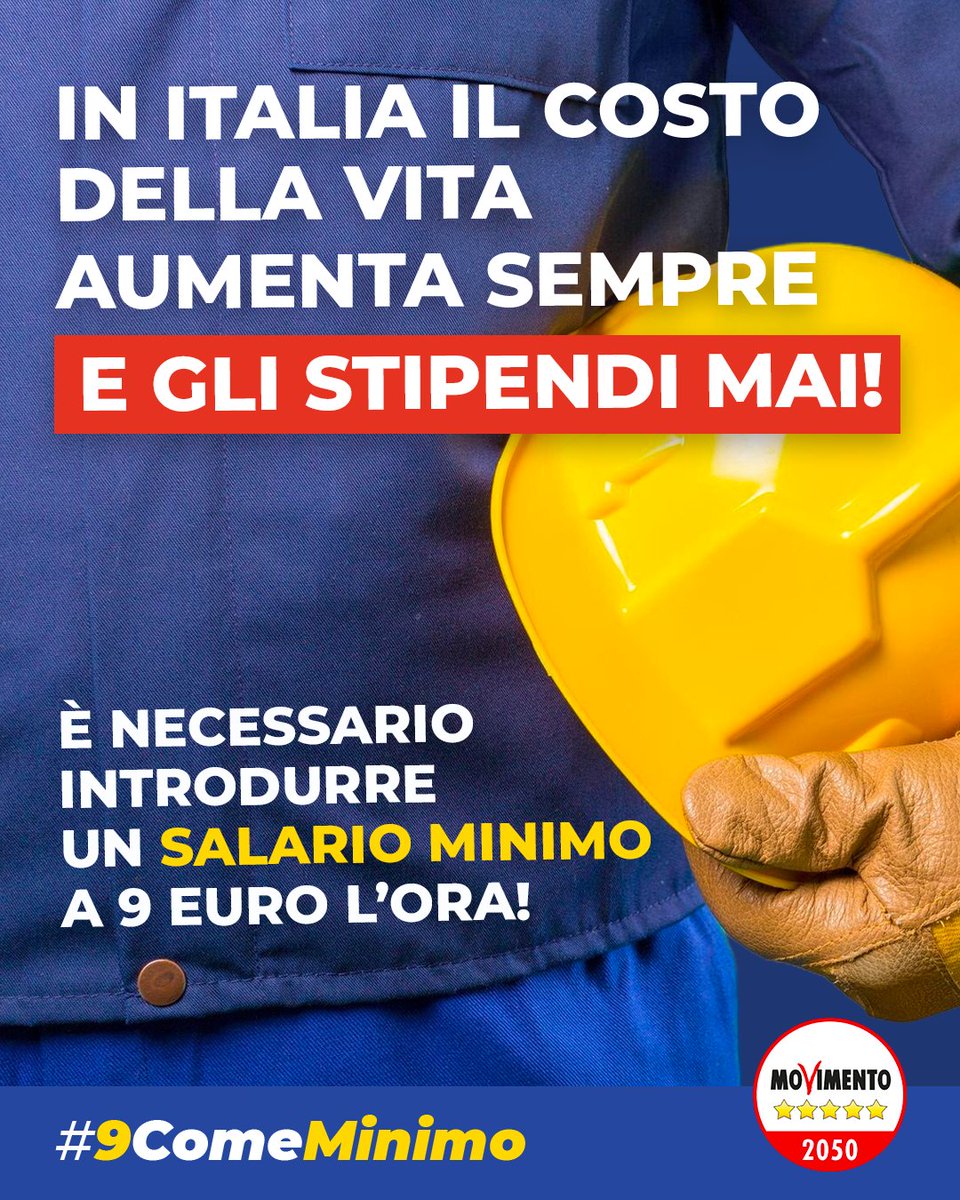 Mov5Stelle's tweet photo. #9ComeMinimo
Siamo l’unico Paese europeo dove i lavoratori guadagnano meno di 30 anni fa. Leggi la nostra proposta di iniziativa popolare e firma anche tu ⤵️
https://t.co/G5iYY644LC https://t.co/3X7D8ADeuo