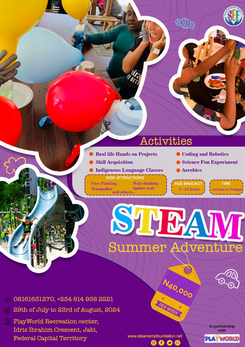 Check out "STEAM SUMMER ADVENTURE" eventbrite.com/e/steam-summer… <a href="/Eventbrite/">Eventbrite</a>