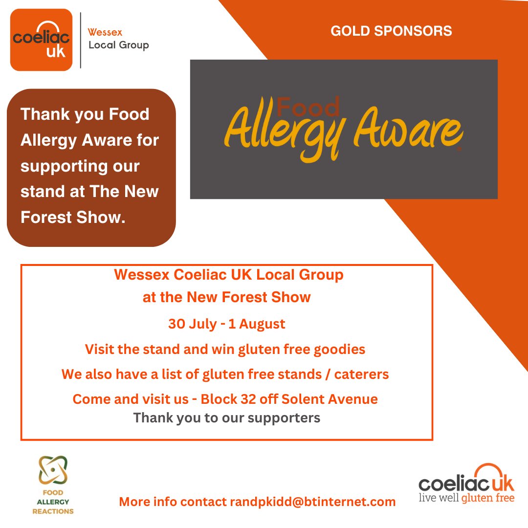 Coeliac UK Wessex (@coeliacukwessex) on Twitter photo Thank you <a href="/FoodAllergyAW/">Food Allergy Aware</a> for your admin support for our stand <a href="/NewForestShow/">New Forest Show</a> - Caroline will be helping out on Wed /Thurs chat about #NearMissReporting and there maybe a duck or two lurking #DucksInaRow
Need to tickets to the show click the link bit.ly/4cULEdy Thank you <a href="/FoodAllergyAW/">Food Allergy Aware</a> for your admin support for our stand <a href="/NewForestShow/">New Forest Show</a> - Caroline will be helping out on Wed /Thurs chat about #NearMissReporting and there maybe a duck or two lurking #DucksInaRow
Need to tickets to the show click the link bit.ly/4cULEdy