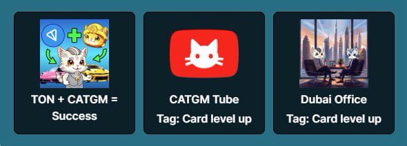 airdrop247_bot's tweet photo. COMBO CATGOLDMINER DAILY

These are the cards for today's daily combo

✔️Special➡️ TON + CATGM
✔️PR &amp; Team ➡️ CATGM Tube
✔️Special ➡️ Dubai Office

#CatGoldMiner #playtoairdrop #CatGoldDaily https://t.co/gXveSgKp29