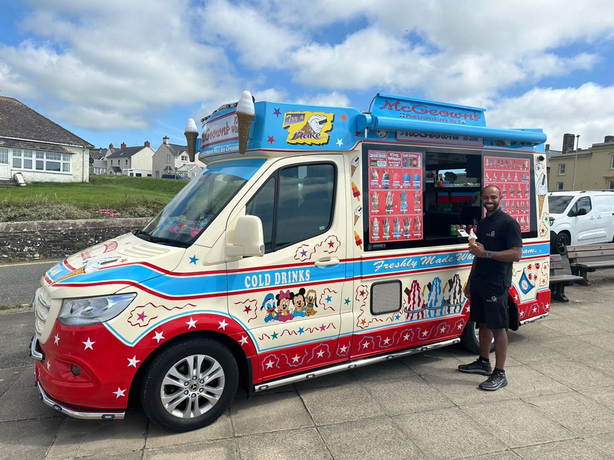 globaltele's tweet photo. If you are protecting an Ice Cream van then it would be rude not to sample the excellent Ice Cream on offer!

Our head engineer has been protecting our friends at McGowen's King Whippy in Pembrokeshire this afternoon!

#SmarTrack #Tracked #Security #IceCream #Pembrokeshire https://t.co/9GJacUkfQW