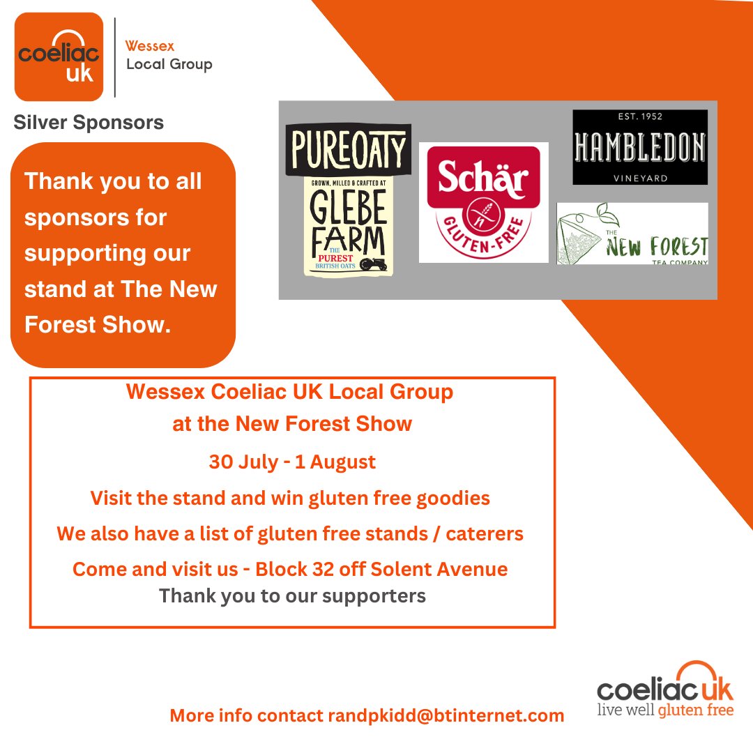 Coeliac UK Wessex (@coeliacukwessex) on Twitter photo We are <a href="/NewForestShow/">New Forest Show</a> running a #glutenfree tombola with prizes from <a href="/GlebeFarmFoods/">Glebe Farm Foods</a> <a href="/drschaer_DSI/">Dr. Schaer Institute</a> <a href="/Hambledonwine/">Hambledon Vineyard</a> & #NewForestTea #Tiffen
Come and chat <a href="/Coeliac_UK/">Coeliac_UK</a> and find out more about what we are doing to improve the lives of those with #CoeliacDisease We are <a href="/NewForestShow/">New Forest Show</a> running a #glutenfree tombola with prizes from <a href="/GlebeFarmFoods/">Glebe Farm Foods</a> <a href="/drschaer_DSI/">Dr. Schaer Institute</a> <a href="/Hambledonwine/">Hambledon Vineyard</a> & #NewForestTea #Tiffen
Come and chat <a href="/Coeliac_UK/">Coeliac_UK</a> and find out more about what we are doing to improve the lives of those with #CoeliacDisease