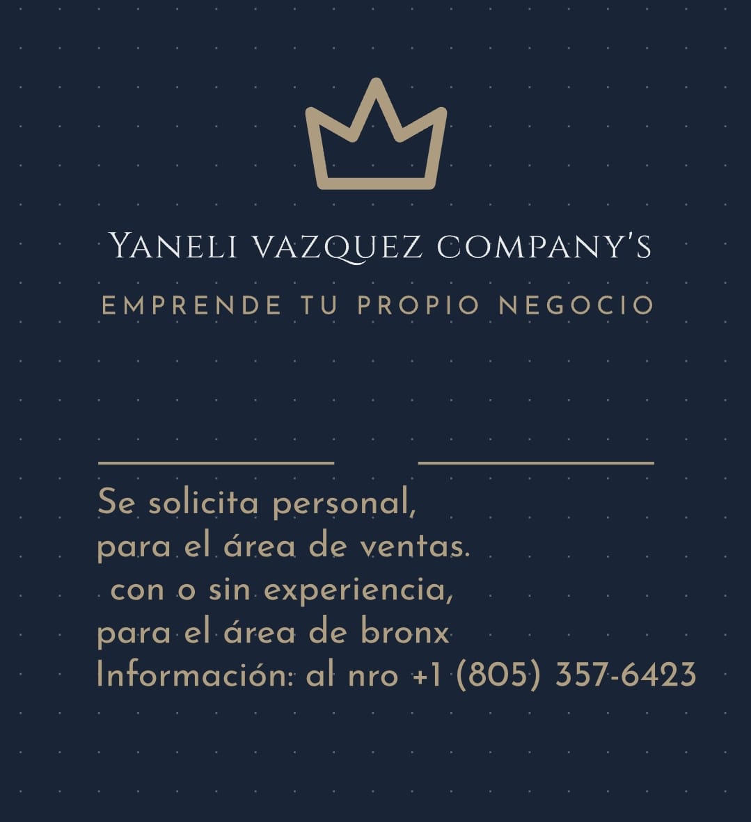 VqzYaneli's tweet photo. Únete a nuestro equipo, Newyork, Bronx 🤗🥰✌🏽
Interesados comunicarse al número proporcionado https://t.co/U9l0LZ6hIx