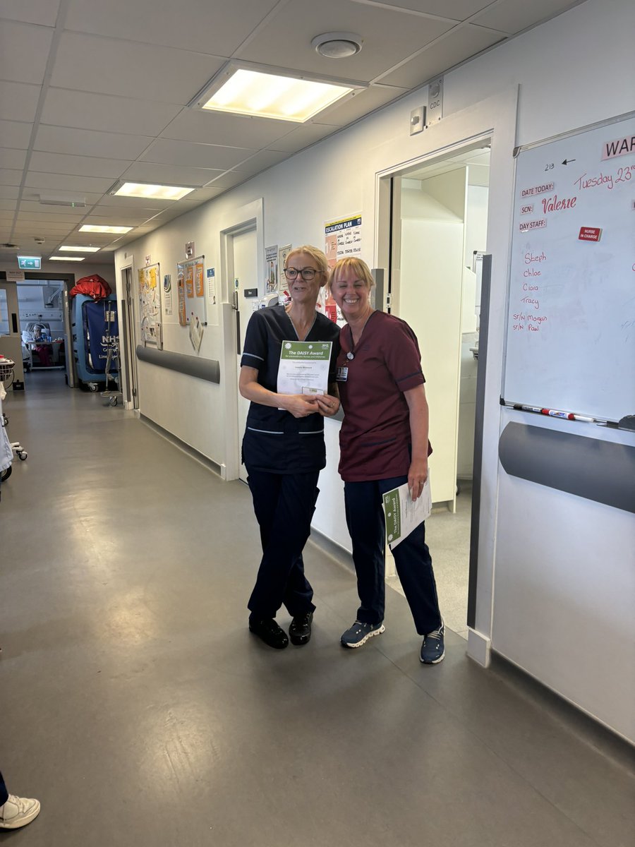 Was lovely to give Valerie the SCN in 214  a surprise of receiving not one but two Daisy award nominations this morning! Congratulations! <a href="/NHSGrampian/">NHS Grampian</a> <a href="/DAISY4Nurses/">DAISY Foundation</a> <a href="/ValerieAmyMilly/">Valerie</a> <a href="/denise_j6/">Denise Johnson</a>