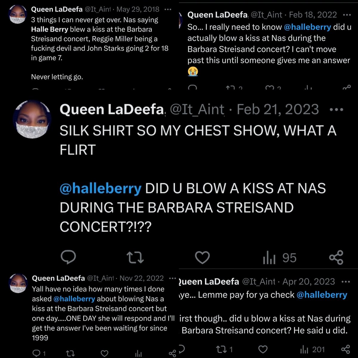 It_Aint__ME's tweet photo. And AGAIN @halleberry DID U BLOW A KISS AT MY MAN DURING THE BARBARA STREISAND CONCERT?????????? 

U BEEN DUCKIN MY QUESTION FOR YEARS YO https://t.co/HozOxpEzaG