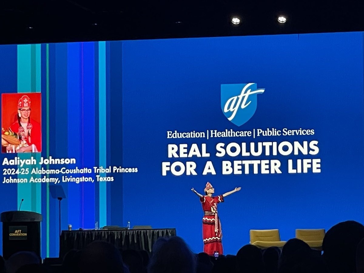 WienkNathan's tweet photo. Such a moving opening for today’s convention. Thank you Aaliyah Johnson! @AFTunion @nysut @rweingarten @MelindaJPerson #aftunion #nysut #aftpc24 #realsolutions https://t.co/fyQyz9LBhD