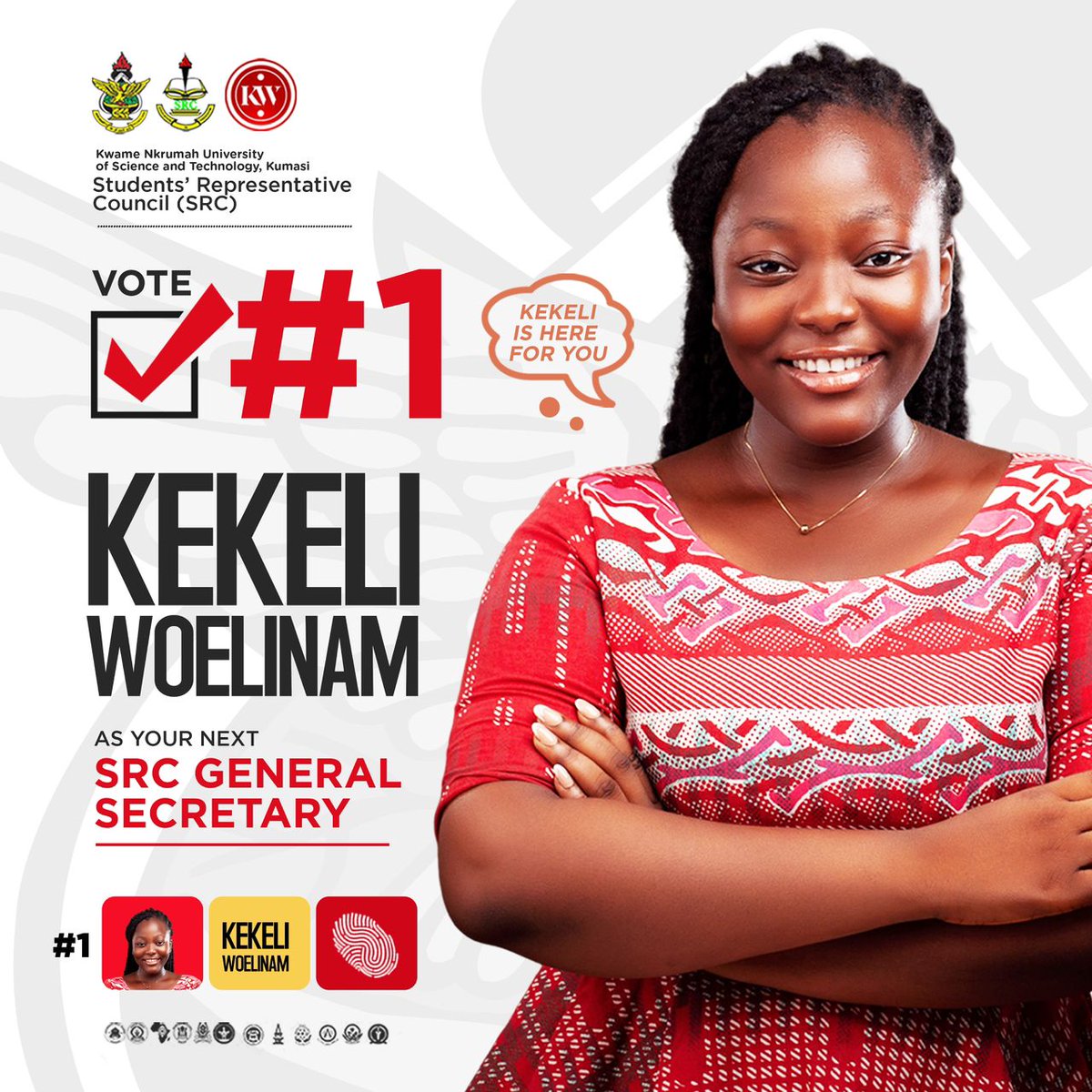 kekeliwoelinam's tweet photo. Colleague Students,

KNUST SRC Election is happening tomorrow. 
Kindly Vote for me, KEKELI WOELINAM, as your next SRC GENERAL SECRETARY. 

Vote #1 on your ballot screen.

A vote for Kekeli is a vote for Advocacy. 
A vote for Kekeli is a vote for Experience.

Thank you. https://t.co/l6evt3DNkr