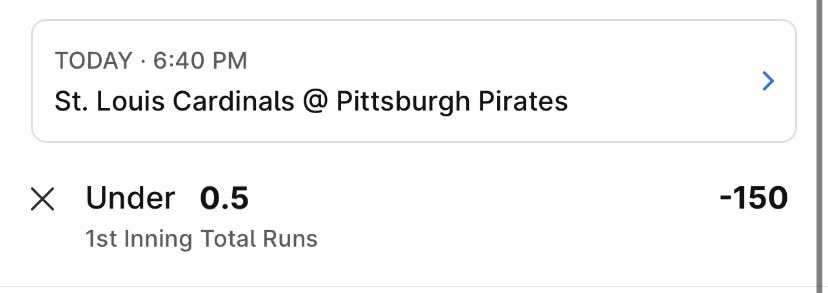 MBBets_'s tweet photo. STARTING OFF TRXPickz w a NRFI!! with Lynn and Skenes pitching this seems like a no brainer👀  
#draftkings #fanduel #sportsbets #NRFI https://t.co/zSK7wxNLxq