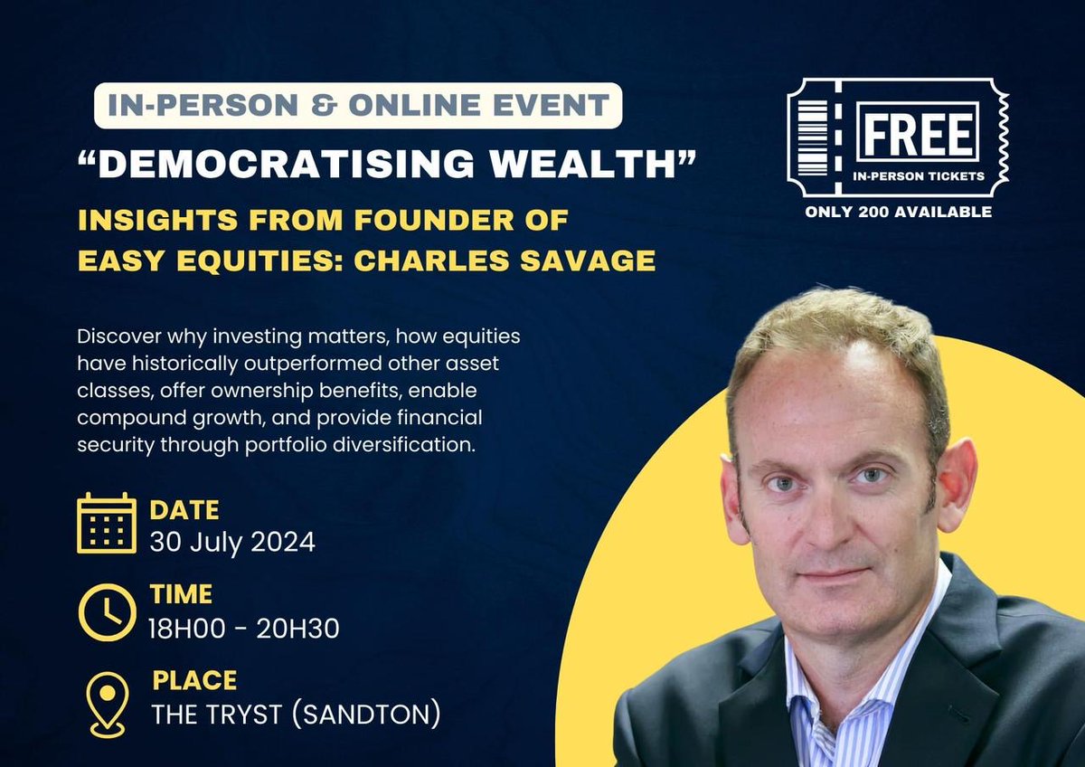 Join <a href="/SuitsSneakers/">Suits & Sneakers</a>  <a href="/MarkSham/">Mark Sham</a> as they delve into the world of investing with our visionary founder <a href="/CharlesHSavage/">Charles H Savage</a>. This event offers a unique opportunity to hear firsthand how we are transforming the financial landscape by making investing accessible for all! 🙌
