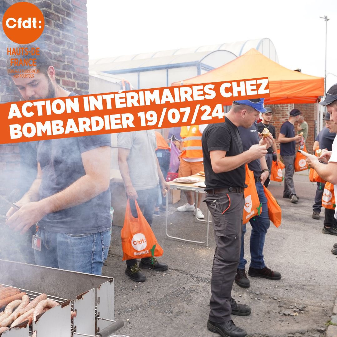 Action du 19 juillet 

la CFDT des services Sambre-Escaut, avec le syndicat des métaux et son délégué syndical de chez Alstom Crespin, a organisé une journée d’information et de droits syndicaux pour plus de 350 intérimaires présents sur le site.

#CFDT #Bombardier #Intérimaires