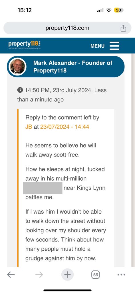 DanNeidle's tweet photo. Tax avoidance promoter Property118 tried, and failed, to silence me with legal threats. Now they’re riling up their followers to the point of physical threats: https://t.co/ukPVcwZj91
