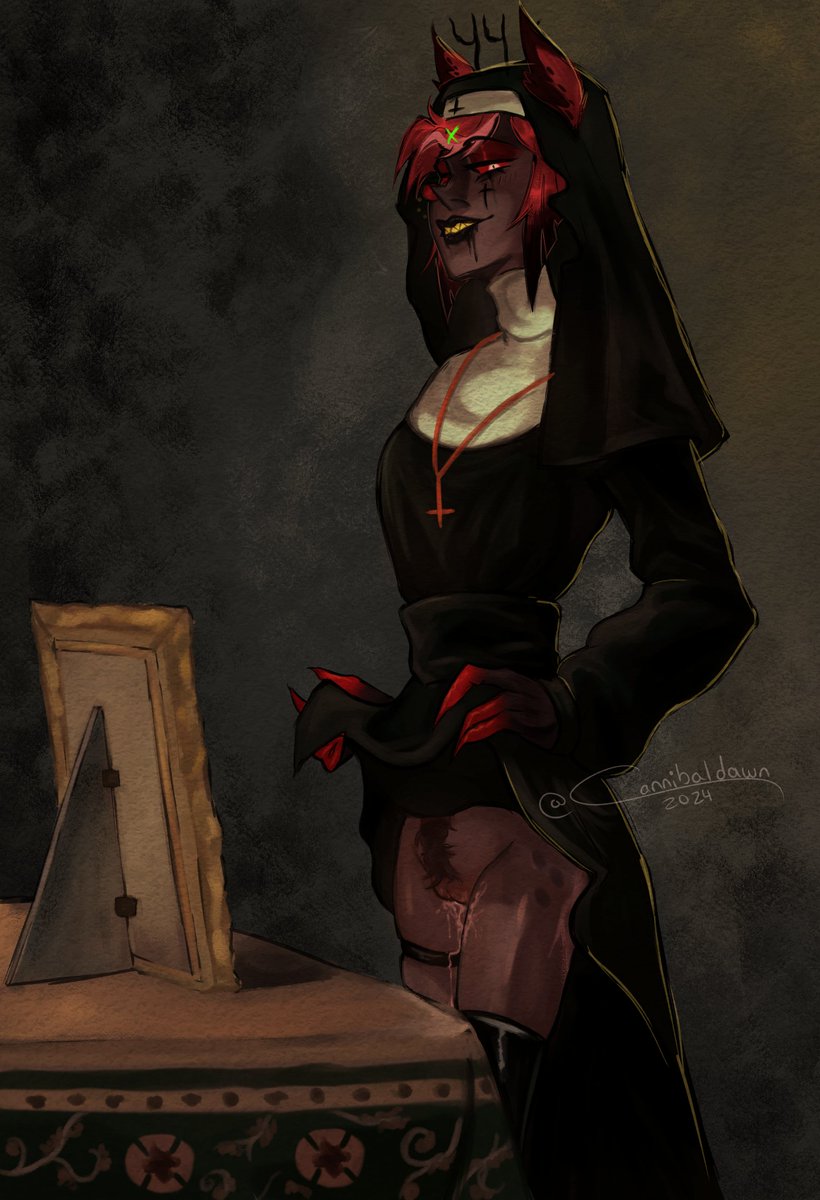 cannibal_dawn's tweet photo. My top 2 best drawings are just nun alastor beginning a totally WHORE
(Also the little improvement in the light and shadow) https://t.co/426dKXvlvo