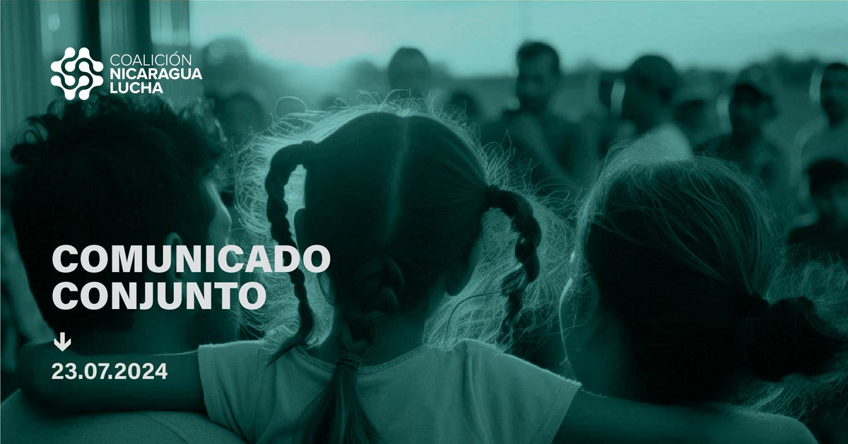 [ Importante via <a href="/_NicaraguaLucha/">Somos Coalición #NicaraguaLucha</a>  ]      

Alertamos sobre la desprotección de las personas refugiadas y solicitantes de #Asilo nicaragüenses con ESPECIAL PREOCUPACIÓN por las Niñas, Niños y Adolescentes.

ℹ️ Lee nuestro #ComunicadoConjunto, aquí 
nicaragualucha.org/wp-content/upl…