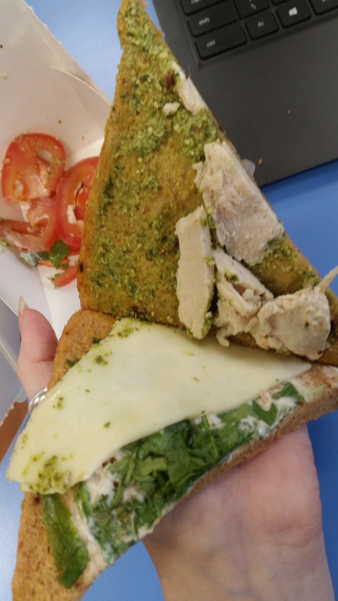 YTR15's tweet photo. @Tesco I decided to try something new for lunch today and got your Hey Pesto chicken sandwich. Pretty shocking that this is what I got. Really not impressed at all. https://t.co/ux9SEpJipQ