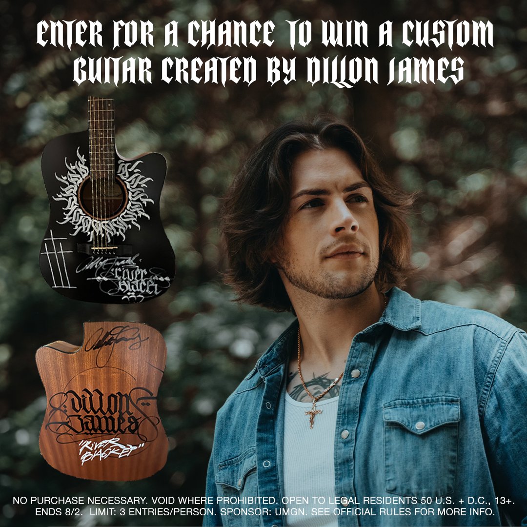 WHATS UP!!! I made a custom guitar for one of you to win as a THANK YOU for listening to my RIVER BLACK EP 🖤🙏

ENTER HERE: umgn.us/djguitargiveaw…