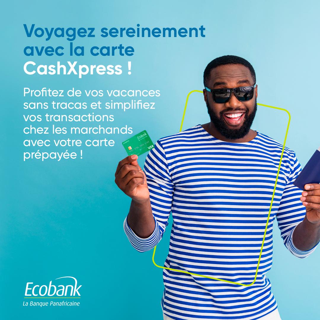 EcobankSenegal's tweet photo. Voyagez en toute tranquillité avec la carte Cash Xpress ! Passez des vacances sans souci et facilitez vos paiements chez les commerçants grâce à votre carte prépayée.
#EcobankSenegal
#Ecobank
#UnMeilleurChoix
#CashXpress https://t.co/JWtgKQwZA1