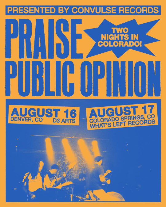 Two shows with <a href="/PraisePunks/">Praise</a> coming up in a couple weeks. Very excited to gig with the legends.