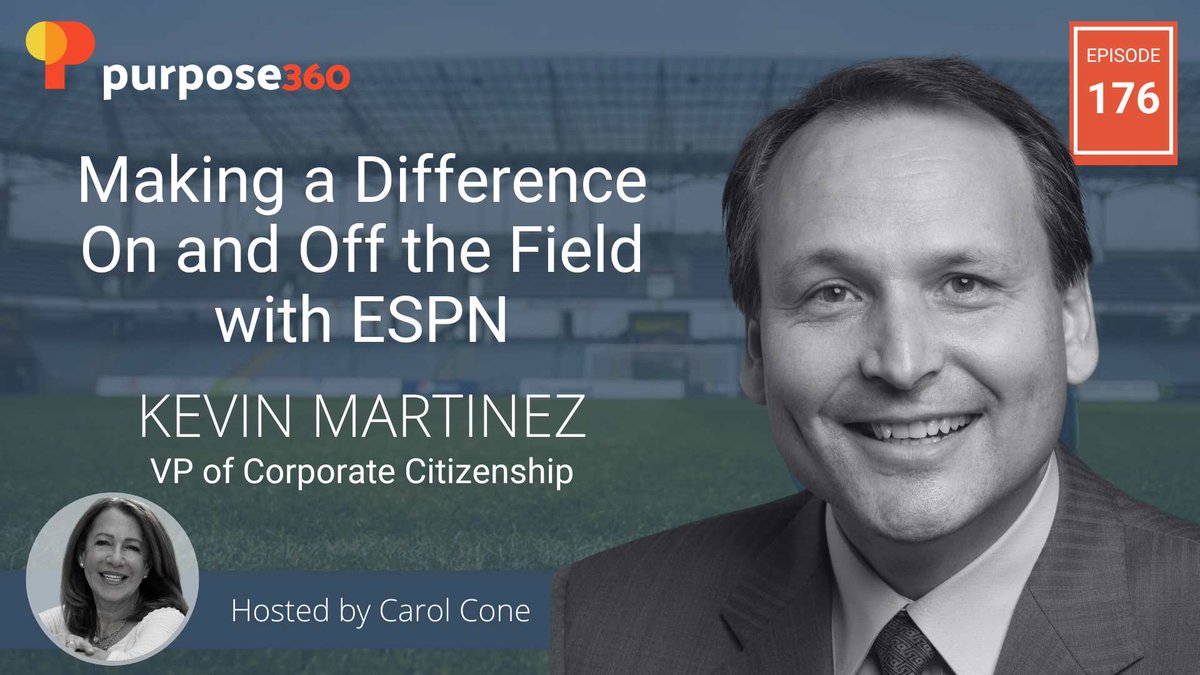 ESPN VP of Corporate Citizenship, Kevin Martinez, recently joined Carol Cone on Purpose 360 to share insight on social impact through the power of sports

🔗 share.transistor.fm/s/4aee69b0