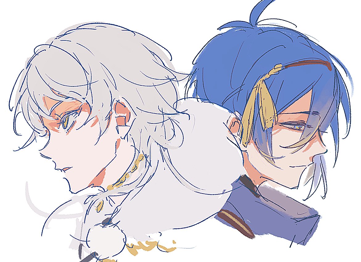 三日月宗近(刀剣乱舞) ,鶴丸国永(刀剣乱舞) 「」|クモのイラスト
