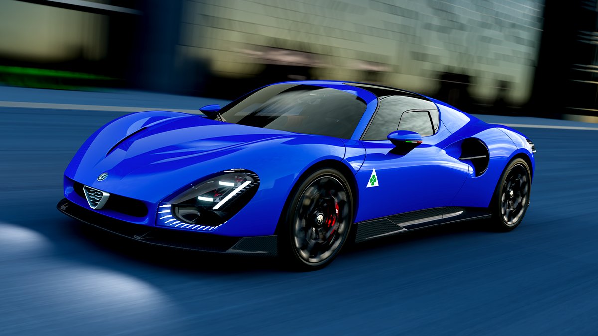 alfa_romeo's tweet photo. A masterpiece born to be unique. The result of a collaborative genesis between its owner and the #AlfaRomeo "Bottega". Admire this customised unit of our #33Stradale in a beautiful Blu Reale dress, featuring glossy black Heritage alloy wheels and red-painted brake calipers. https://t.co/mpD5CETdH5