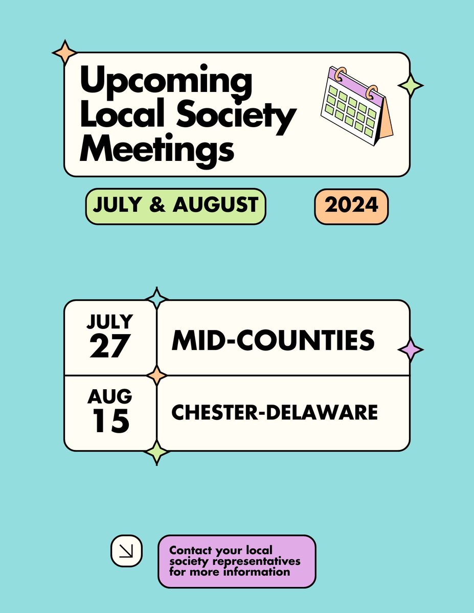 Upcoming POA local society meetings... Will you be attending?