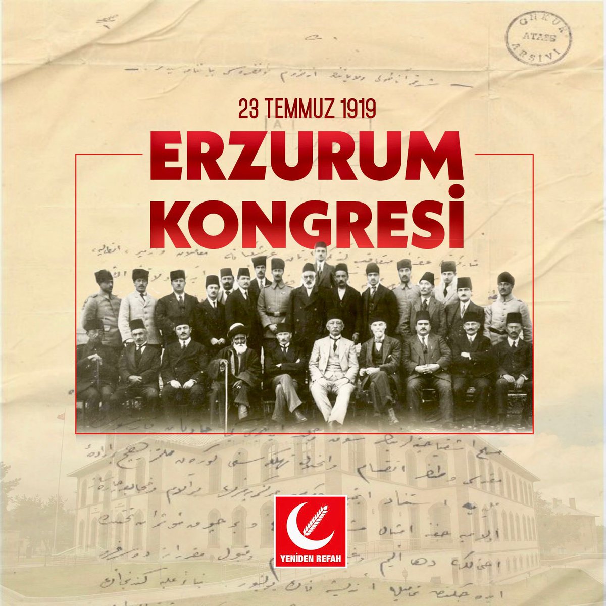 Aziz milletimizin bağımsızlığa giden yolun bildirgesi olan Erzurum Kongresi'nin 105. yıl dönümü kutlu olsun. 🇹🇷