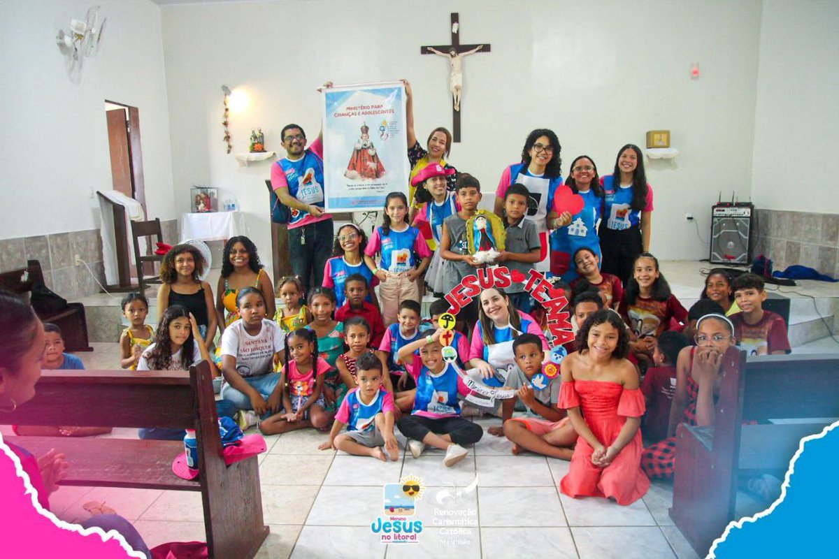 rccma's tweet photo. No Jesus no Litoral, as crianças também têm uma missão para chamarem de sua: O MENINO JESUS NO LITORAL, em que o Ministério das Crianças e Adolescentes levam amor e a alegria que vêm de Deus aos pequenos. 
🩷💙🩷💙🩷
AQUI TEM CRIANÇA? 
AQUI TEM CHAMA!🔥👧🏻🧒🏻

#Rccmaranhaooficial https://t.co/95VtxGBNxy