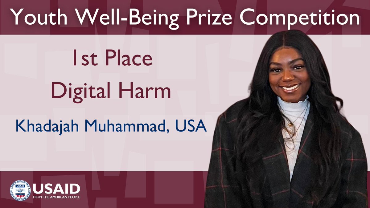 YPLearning's tweet photo. Khadajah Muhammad of the U.S. aims to develop Misinformation Blocker and Tracker, a digital tool designed to address the rampant spread of misinformation. Khadajah is the first-place winner for USAID’s Youth Well-Being Prize in the #digitalharm category. #YouthPartners https://t.co/Vln7cXcMVl