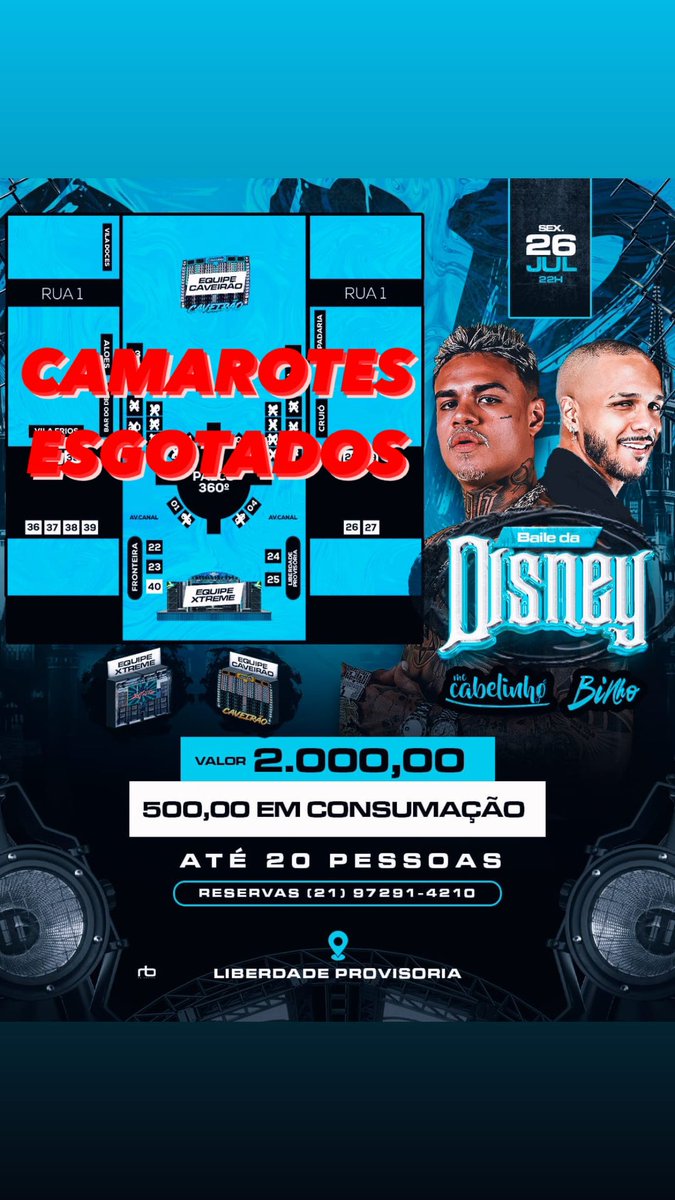 BaileDaDisney's tweet photo. CAMAROTES ESGOTADOS❌

MAS VAMOS LIBERAR MAIS 10 CAMAROTES EXTRAS✅

FIQUEM LIGADOS PARA GARANTIR O SEU🔥🏰 https://t.co/V8fRUlMsoq