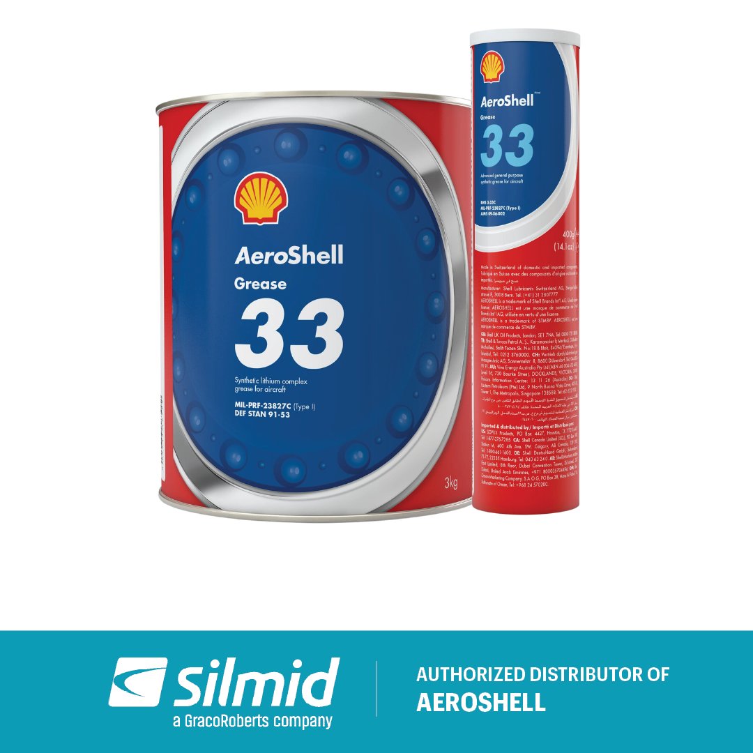 As an Authorized Distributor for AeroShell, Silmid proudly offers industry-leading greases from <a href="/Shell/">Shell</a> Aviation designed to meet the rigorous demands.

AeroShell Grease 22: 
Shop now: hubs.la/Q02HDKwh0

AeroShell Grease 33: 
Shop now: hubs.la/Q02HDYJk0