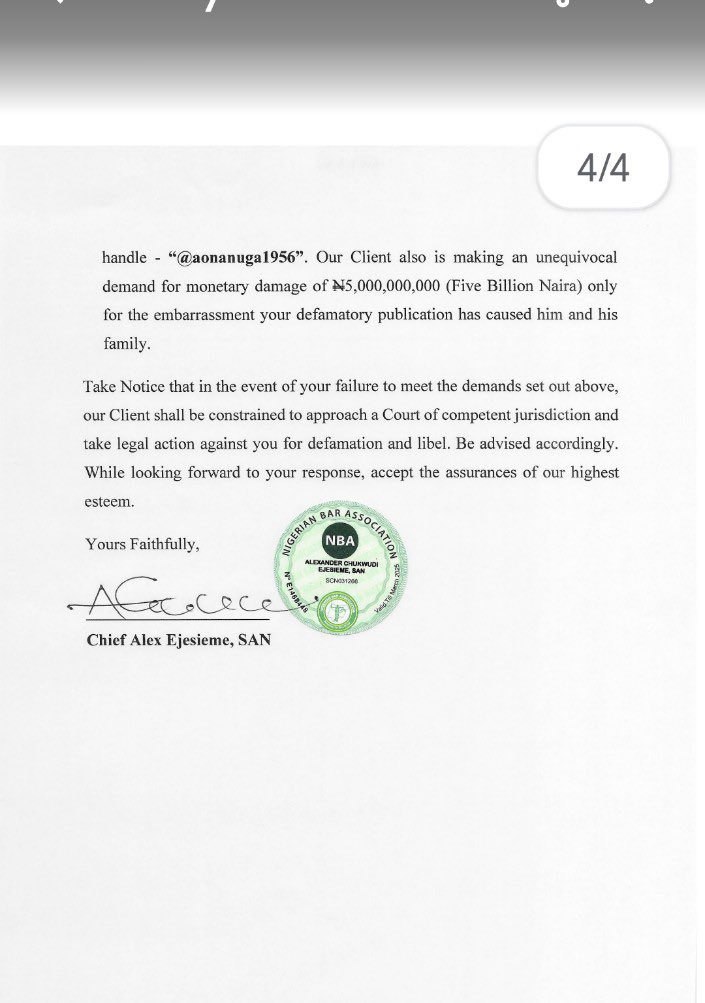 Peter Obi sue Tinubu Aide